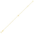 14K yellow gold mini initial B bracelet on a fine-link chain