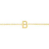 14K Yellow Gold Mini Initial B Bracelet thumbnail 2