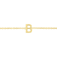 14K Yellow Gold Mini Initial B Bracelet