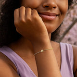 14K Yellow Gold Mini Initial B Bracelet thumbnail 4