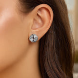 Sterling Silver Groove Textured Love Knot Earrings(14mm) thumbnail 2