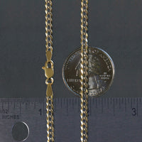 14k Two Tone Gold Pave Curb Chain (3.20 mm)