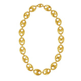 14K yellow gold puffed mariner link 16mm necklace thumbnail 1