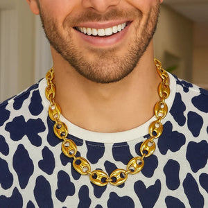 Puffed Mariner Link 16mm Necklace in 14K Yellow Gold