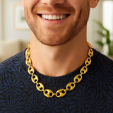 Puffed Mariner Link 16mm Necklace in 14K Yellow Gold thumbnail 3
