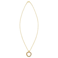 14K Tri Color Gold Interlocking Circle Pendant Necklace