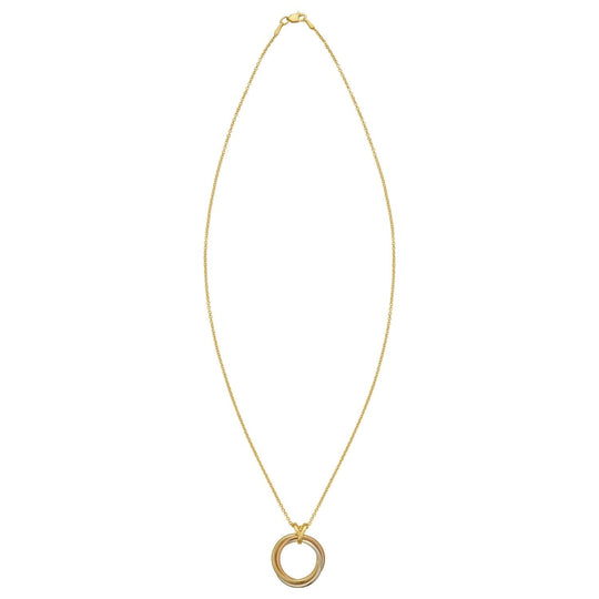 14K Tri Color Gold Interlocking Circle Pendant Necklace