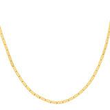 14K yellow gold geometric brick link necklace with structured pattern thumbnail 1
