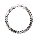 925 sterling silver gunmetal finish Miami Cuban link bracelet 7 mm wide thumbnail 1