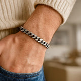 Sterling Silver Gunmetal Finish Miami Cuban Link Bracelet (7.00 mm) thumbnail 4