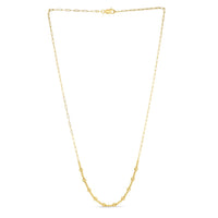 14k Yellow Gold Bead Paperclip Necklace