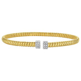 14K Yellow Gold Endcaps Tubogas Cuff Bangle (3.90 mm) thumbnail 2