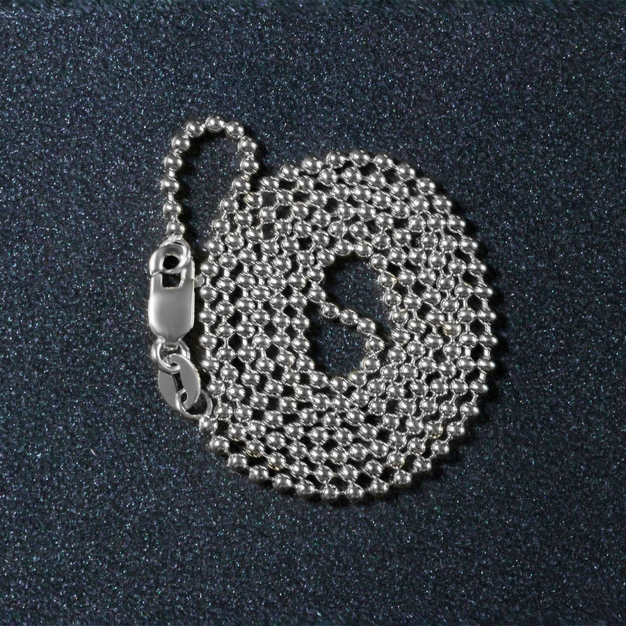 14k White Gold Bead Chain 1.5mm (1.50 mm)