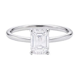 1 Carat Emerald Lab Grown IGI G/VS1 Diamond Solitaire Ring in 10K White Gold thumbnail 3