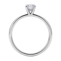 1 Carat Emerald Lab Grown IGI G/VS1 Diamond Solitaire Ring in 10K White Gold