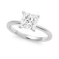 14K white gold ring with 1 princess diamond solitaire stone