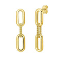 14K yellow gold paperclip ring with linked oval design