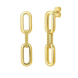 14K Yellow Gold Mini Diamante Paperclip Earrings thumbnail 1