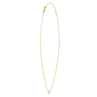 14K Yellow Gold Mini Diamond Z Initial Pendant Necklace