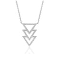 14K white gold necklace with triple triangle pave diamond pendant