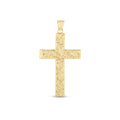 14K yellow gold high polish textured cross pendant