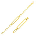 14K yellow gold paperclip chain bracelet with high polish open links
