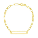 14k Yellow Gold High Polish Open Curved Paperclip Bracelet (3.30 mm) thumbnail 2