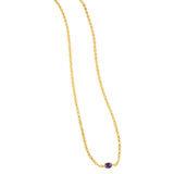 14K Yellow Gold Amethyst Mirrored Chain (2.20 mm) thumbnail 2