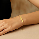 Adjustable Bracelet with Shiny Bar in 14k Yellow Gold (1.00 mm) thumbnail 3