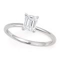 14K white gold solitaire ring with 1 carat round diamond center stone