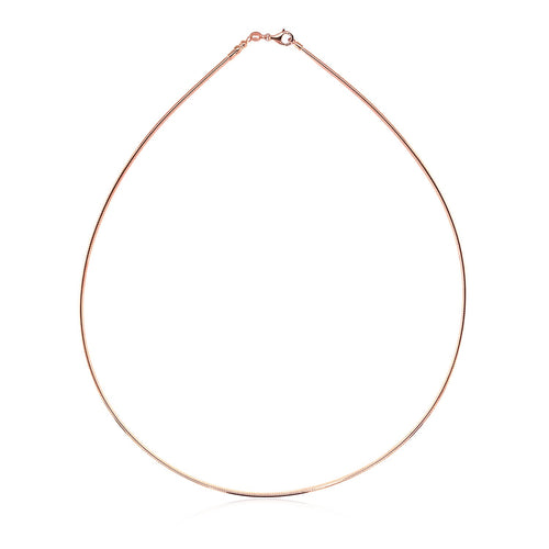 14k Rose Gold Necklace in a Round Omega Chain Style