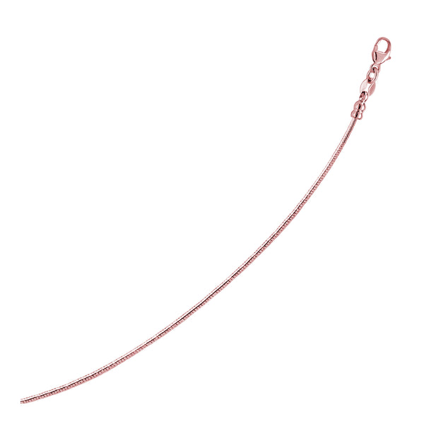 14k Rose Gold Necklace in a Round Omega Chain Style
