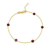 14K Yellow Gold Ruby Station Bracelet thumbnail 2