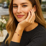 14K Yellow Gold Ruby Station Bracelet thumbnail 3