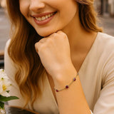 14K Yellow Gold Ruby Station Bracelet thumbnail 4