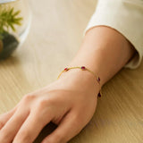 14K Yellow Gold Ruby Station Bracelet thumbnail 5