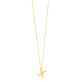14K yellow gold initial X pendant with polished bail