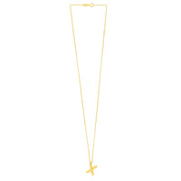14K Yellow Gold Helium Initial X Pendant