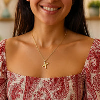 14K Yellow Gold Helium Initial X Pendant