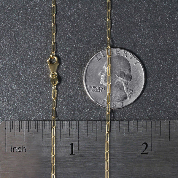 14K Yellow Gold Fine Paperclip Chain (1.50 mm)
