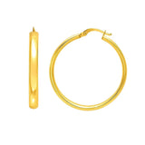 Medium Wedding Hoop Earrings in 14K Yellow Gold thumbnail 2