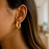 Medium Round Electroform Hoop Earrings in 14K Yellow Gold thumbnail 3