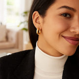 Medium Round Electroform Hoop Earrings in 14K Yellow Gold thumbnail 4