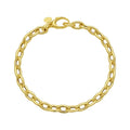 14K yellow gold rolo chain bracelet with charm lock clasp, 5.10 mm width