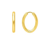Endless Engraved Oval Hoop Earrings in 14K Yellow Gold thumbnail 2