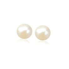 Load image into Gallery viewer, 14k Yellow Gold Freshwater Cultured White Pearl Stud Earrings (7mm)