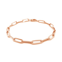 Load image into Gallery viewer, 14K Rose Gold Bold Paperclip Chain Bracelet (4.20 mm)