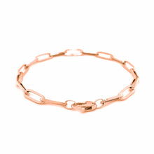 Load image into Gallery viewer, 14K Rose Gold Bold Paperclip Chain Bracelet (4.20 mm)