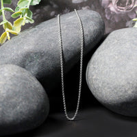 Sterling Silver Rhodium Plated Round Box Chain (1.30 mm)