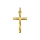 14K Yellow Gold Cable Cross Pendant thumbnail 1